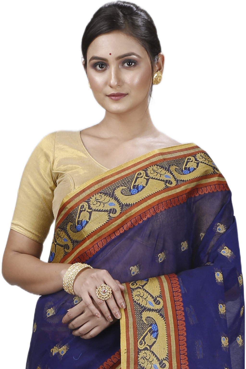 Blue Pure Cotton Utkal Tant Saree (1138)